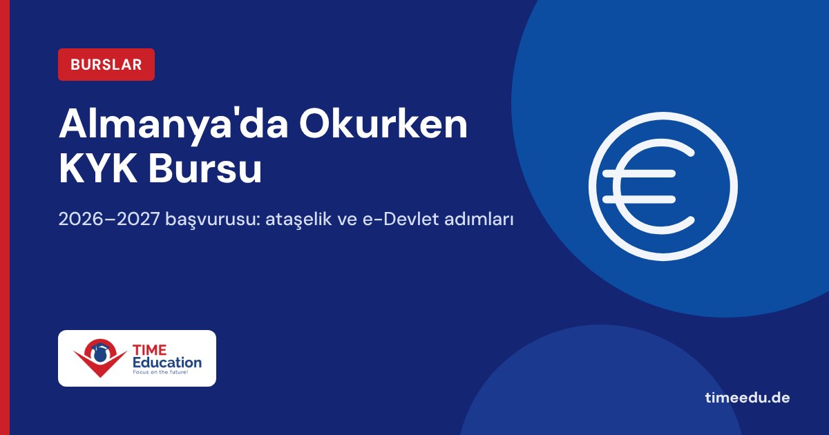 Almanya'da okurken KYK bursu ve kredisi başvurusu rehberi kapak görseli – TIME Education